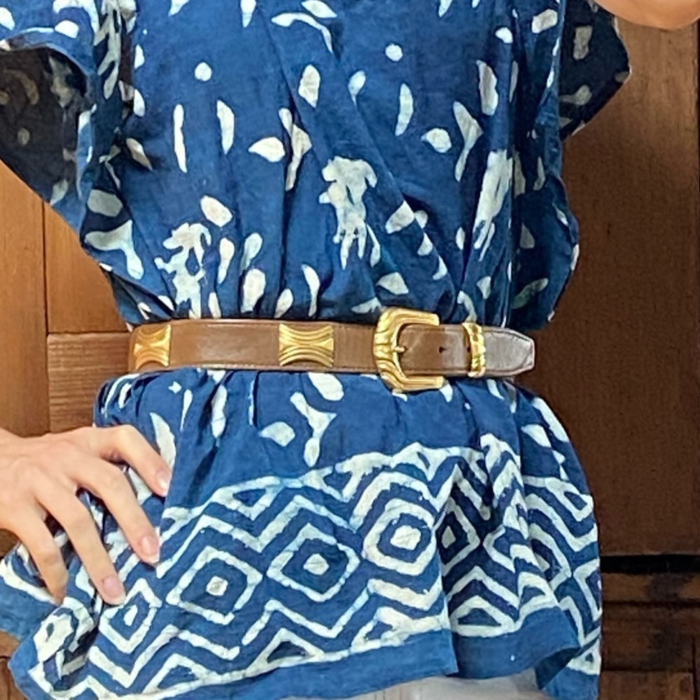 Carlisle Vintage Leather and Gold Belt